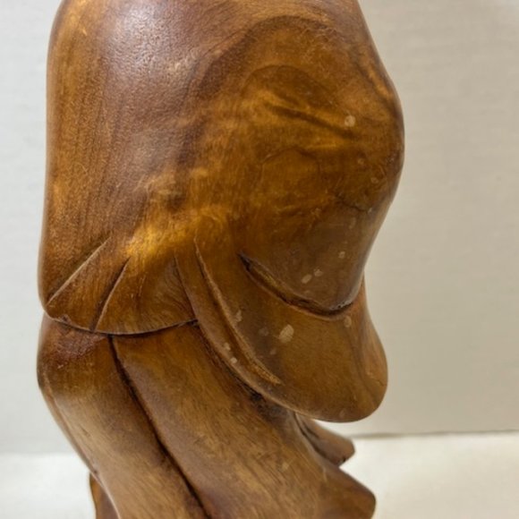 VTG Hand Carved Wood Fisherman Sculpture 12" Tall - Picture 6 of 13